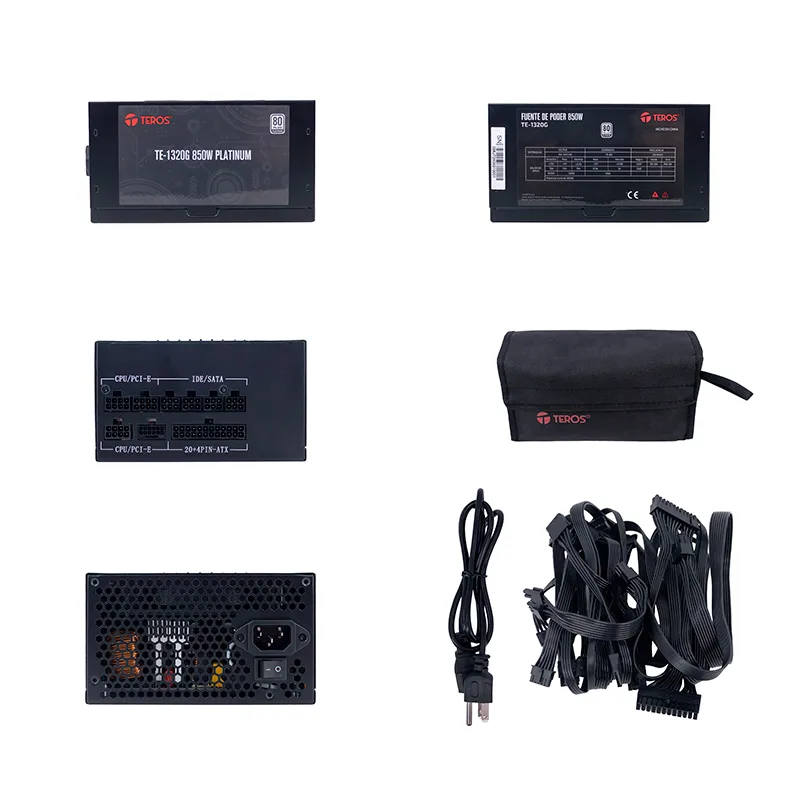 Fuente de alimentación Teros TE-1320S, Formato ATX, 850W 80 Plus Platinum, 110-240V
