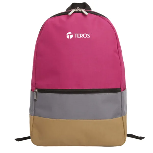 MOCHILA TEROS 15.6" POLIÉSTER ROSA GRIS MARRÓN (TE-2053)