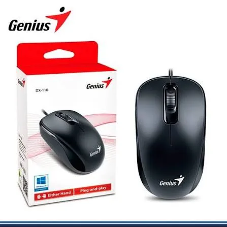 Mouse Genius Dx-110 Negro Dispositivo: Mouse óptico Interfaz: USB