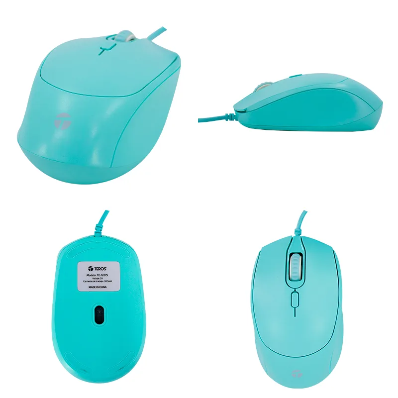 Mouse alámbrico TEROS TE-1227S, 1600 DPI, USB