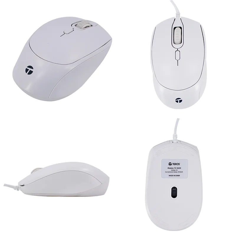 Mouse alámbrico TEROS TE-1225S, 1600 DPI, USB